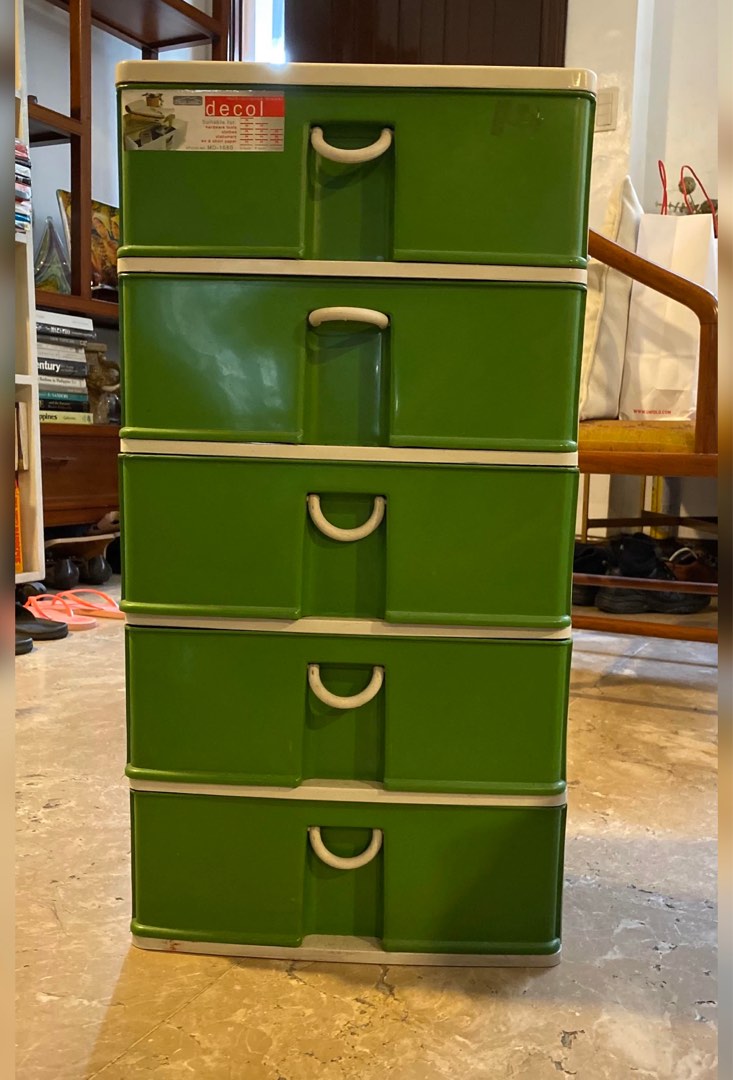 Plastic Shelving and Storage Unit with 5 Drawers, Furniture & Home