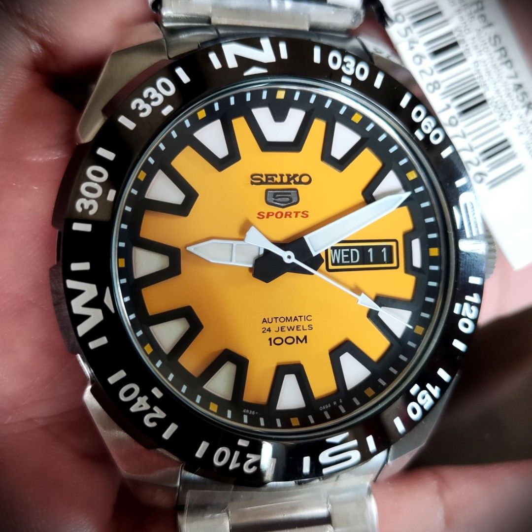 Rare Seiko SRP745K1 SRP745 Yellow dial, Men's Fashion, Watches &  Accessories, Watches on Carousell