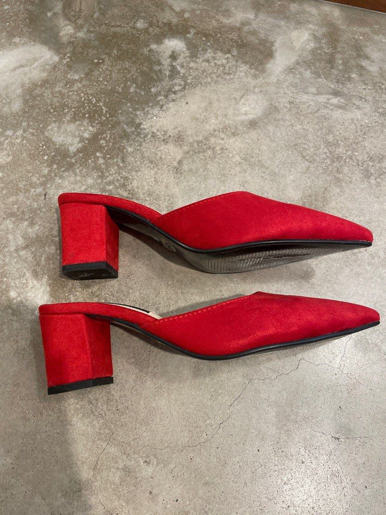 Red online mules shoes
