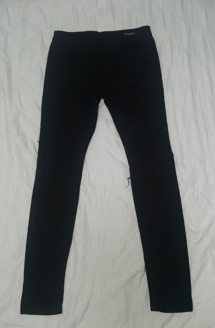 REPRESENT | Knee Destroyer Skinny Jeans (Category: Jeans) located in Lapu Lapu. Submitted by nervecloset (Listing ID 1215451150, Image 2). Description: REPRESENT | Knee Destroyer Skinny Jeans Size 30 on tag.. can fit up to 32 Stretchable Fabric Actual measurements posted Excellent condition 1750 + sf.