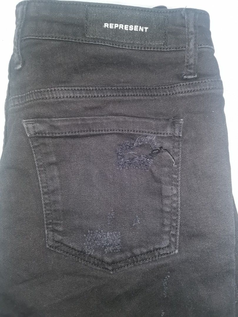 REPRESENT | Knee Destroyer Skinny Jeans (Category: Jeans) located in Lapu Lapu. Submitted by nervecloset (Listing ID 1215451150, Image 3). Description: REPRESENT | Knee Destroyer Skinny Jeans Size 30 on tag.. can fit up to 32 Stretchable Fabric Actual measurements posted Excellent condition 1750 + sf.