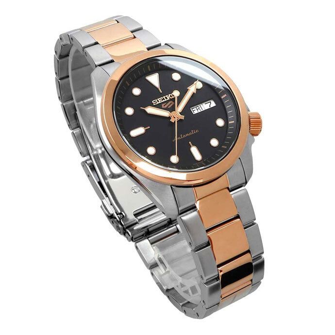 Time Cruze Seiko 5 Sports SRPE58K1 Automatic Stainless Steel Black Dial Men Watch SRPE58 SRPE58K