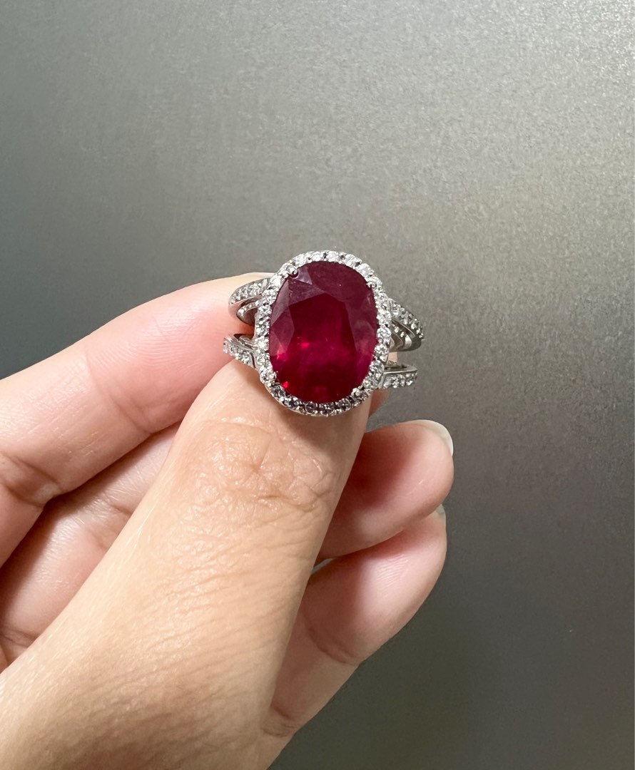 7.45ct Ruby diamond ring Women s Fashion Jewelry Organisers