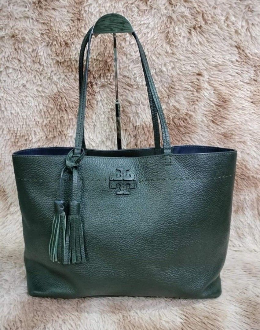 SALE AUTHENTIC TORY BURCH MCGRAW GREEN TOTE BAG Luxury Bags