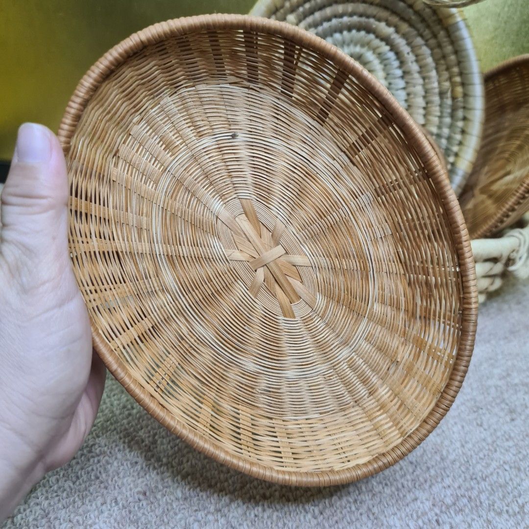 SET OF 6 ASSTD. NATIVE RATTAN/BAMBOO BOWLS AND TRAY/ORGANIZERS on Carousell