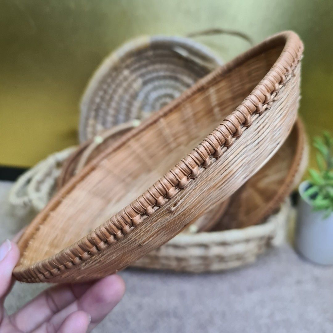 SET OF 6 ASSTD. NATIVE RATTAN/BAMBOO BOWLS AND TRAY/ORGANIZERS on Carousell