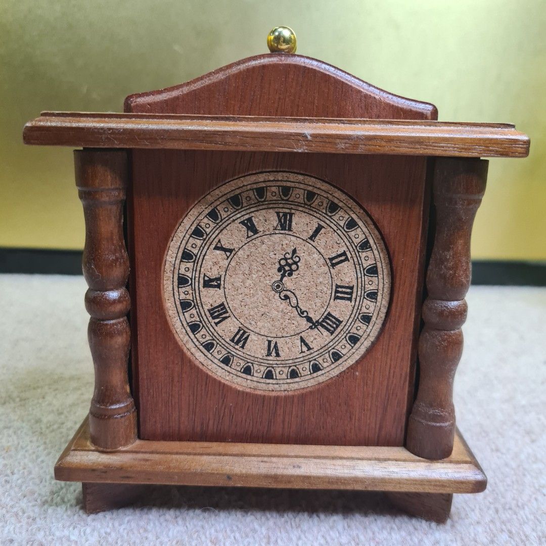 SET OF 6 UNIQUE CLOCK DESIGN COASTER WITH SOLID WOOD RACK ORGANIZER ...