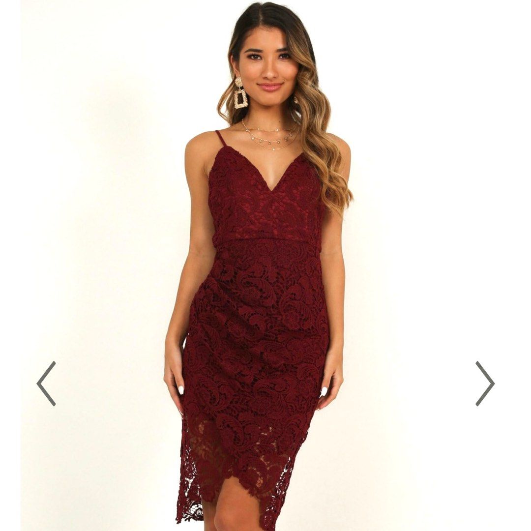 Showpo Maroon Floral Dress Women s Fashion Dresses Sets