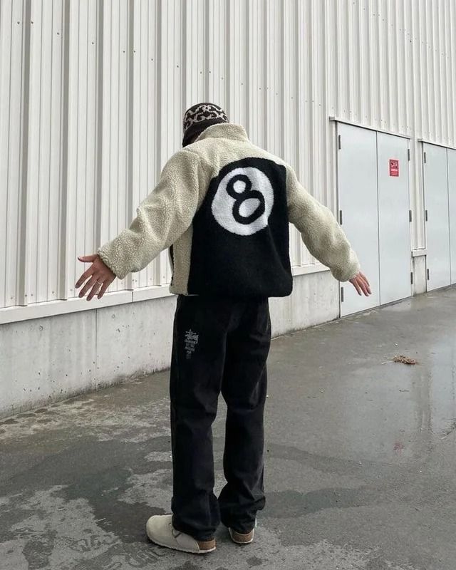 STUSSY 8 BALL SHERPA リバーシブル ジャケット-