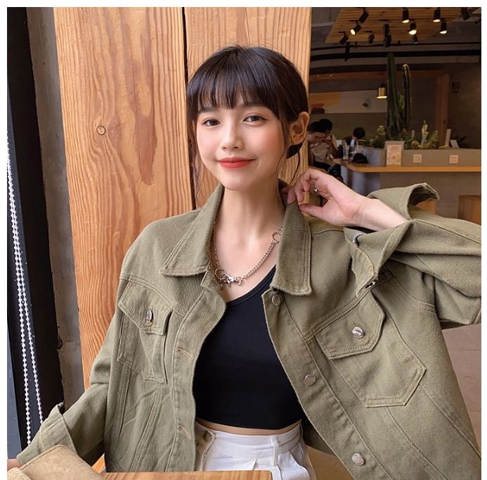Girls green hotsell denim jacket