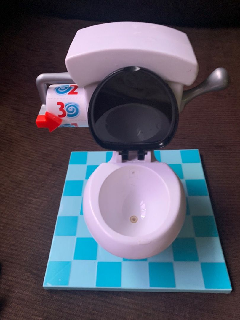 Toilet bowl toy flash with sound; toilet bowl holder, Hobbies & Toys ...