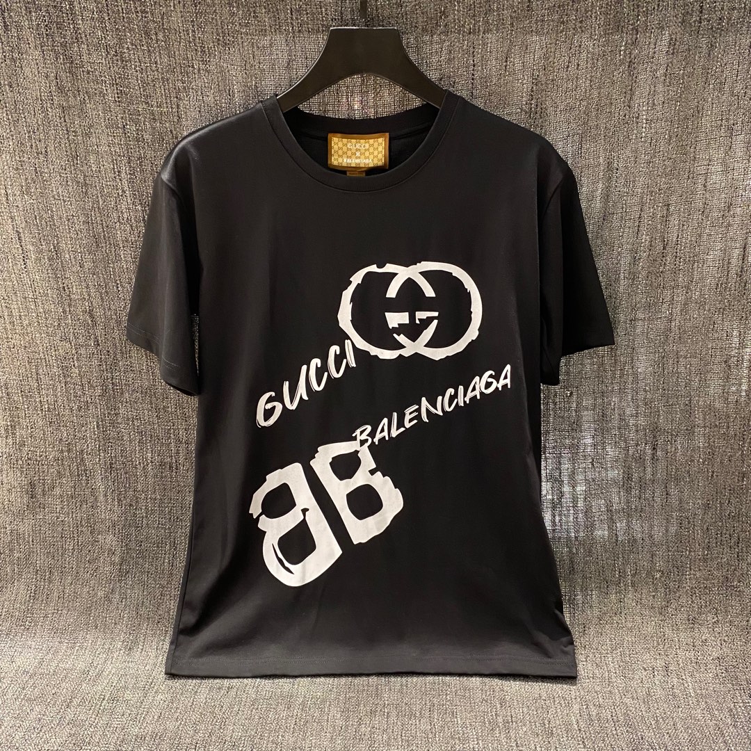 ÁO BALENCIAGA X GUCCI Logoprint cotton Tshirt SS2022