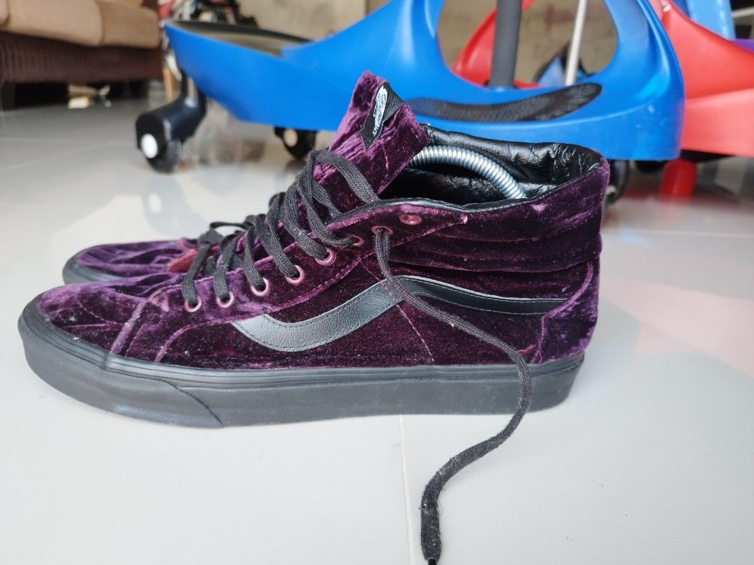 Purple velvet vans high tops store