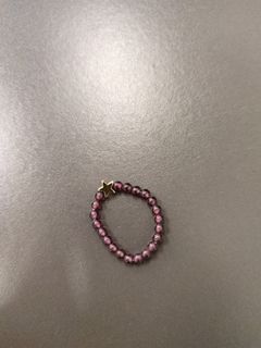 Wine red garnet ring with star bead