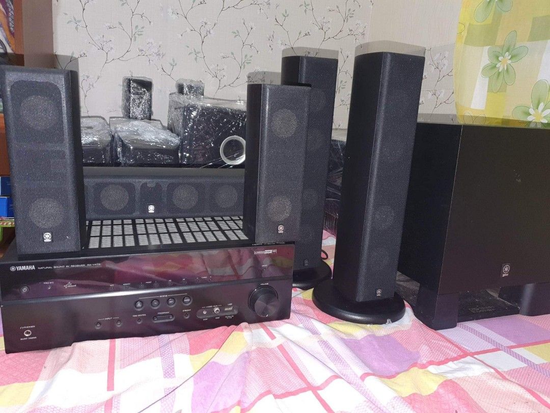 Yamaha receiver,subwoofer,speakers Set, Audio, Soundbars, Speakers