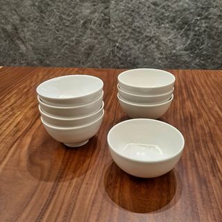 【廣維】4.5 吋白色陶瓷飯/湯碗 8 入 (二手)