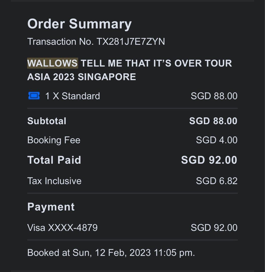 17 feb wallows STANDING ticket, Tickets & Vouchers, Event Tickets on