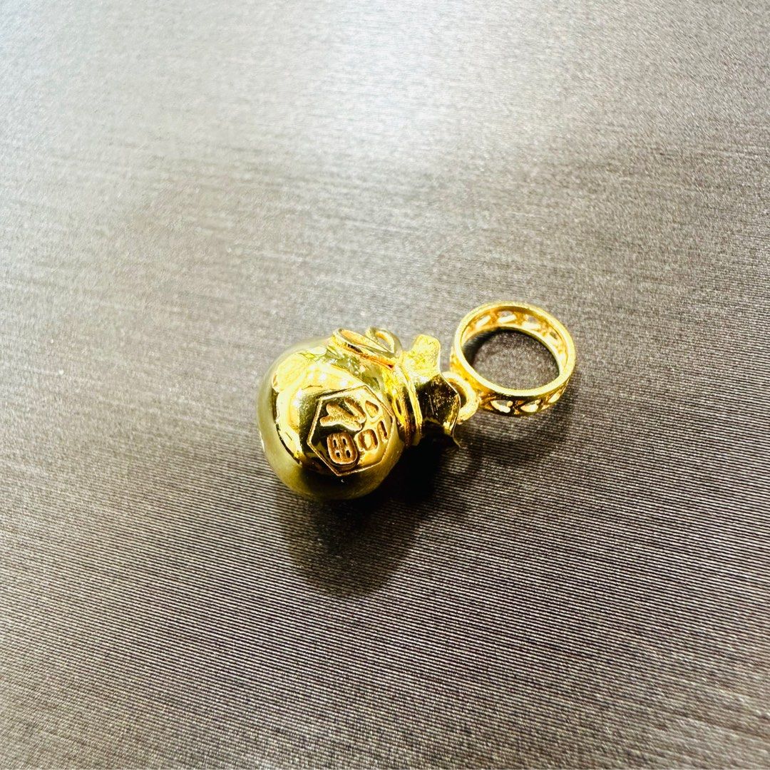 Gold money bag charm discount
