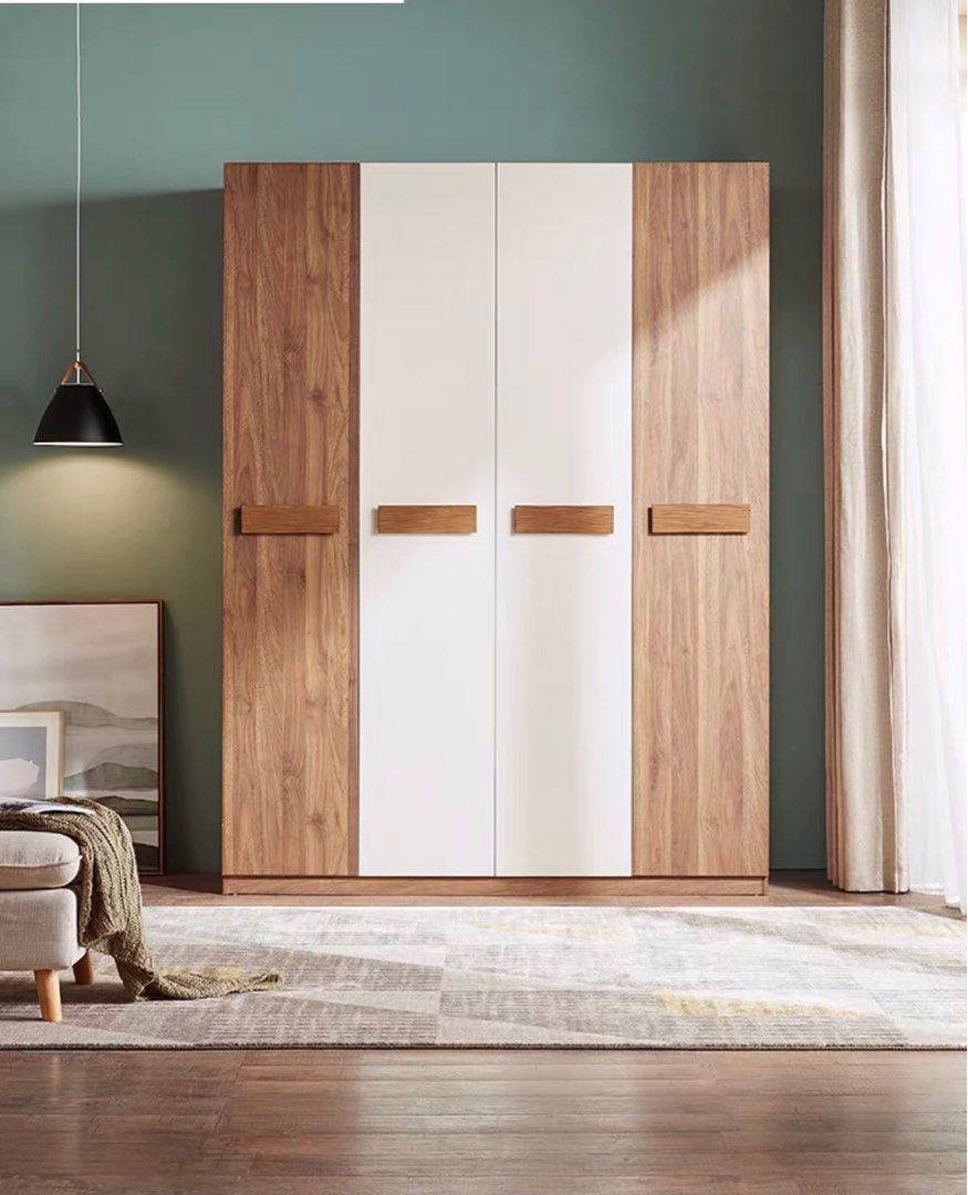 4 door hotsell solid wood wardrobe