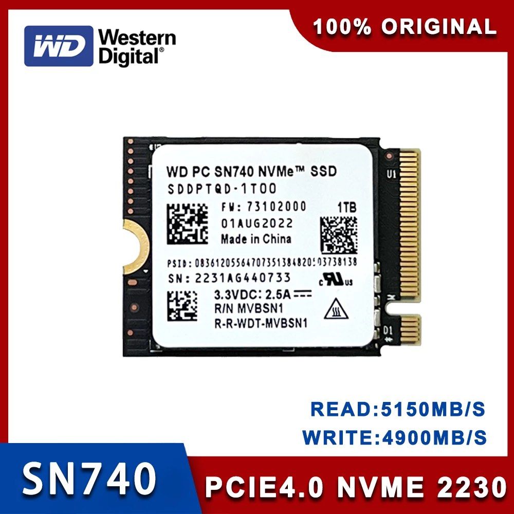 全新2TB wd Sn740 2230 ssd啱steam deck升級用, 電腦＆科技, 電腦周邊