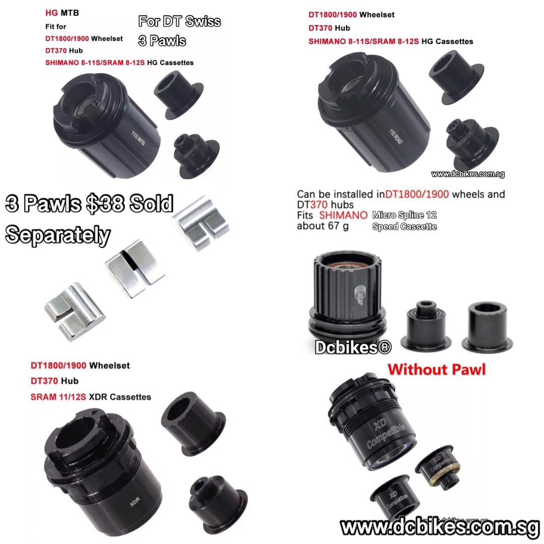 3 Pawls FreeHub Body For DT Swiss On 11 12 Speed XD XDR Sram