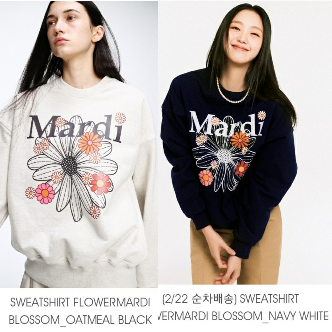 需訂購🇰🇷💖韓國Mardi Mercredi 💚 SWEATSHIRT FLOWERMARDI BLOSSOM