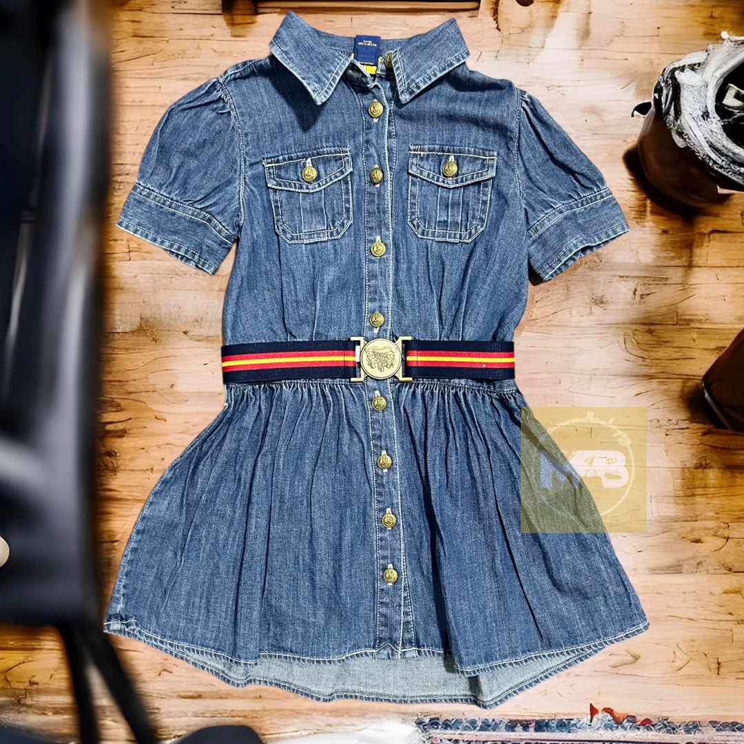 👗 SALE Ralph Lauren authentic denim buttoned down dress -, Babies & Kids,  Babies & Kids Fashion on Carousell