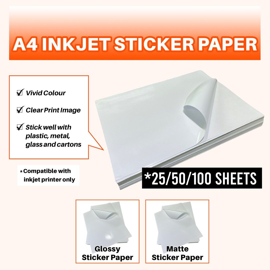 A4 Sticker Paper for Inkjet, Business Services, Printing, Design