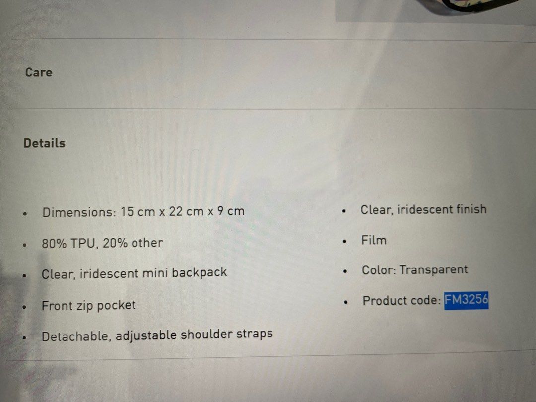 Adidas Mini Backpack Holographic, Women's Fashion, Bags & Wallets