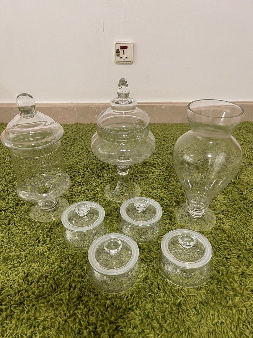 Apothecary and Ikea jars with lid, Furniture & Home Living, Kitchenware