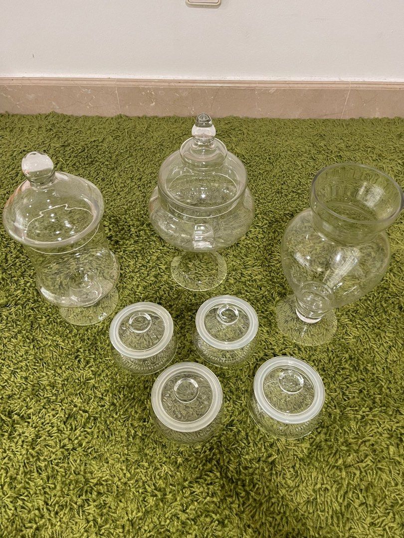 Apothecary and Ikea jars with lid, Furniture & Home Living, Kitchenware