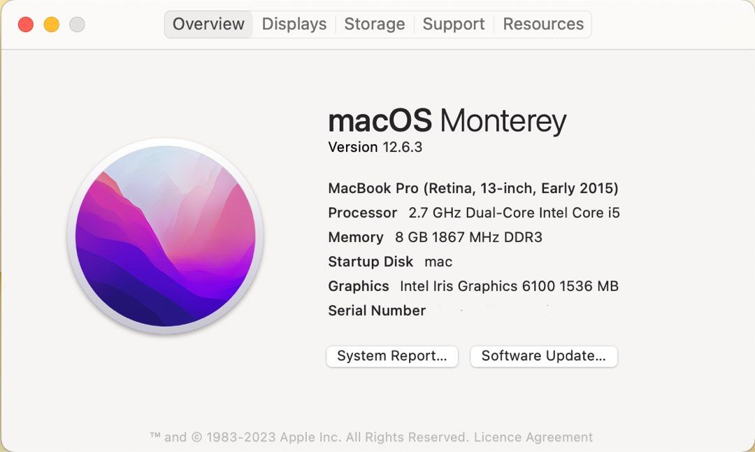 Apple Macbook Pro Retina 13 inch Early 2015