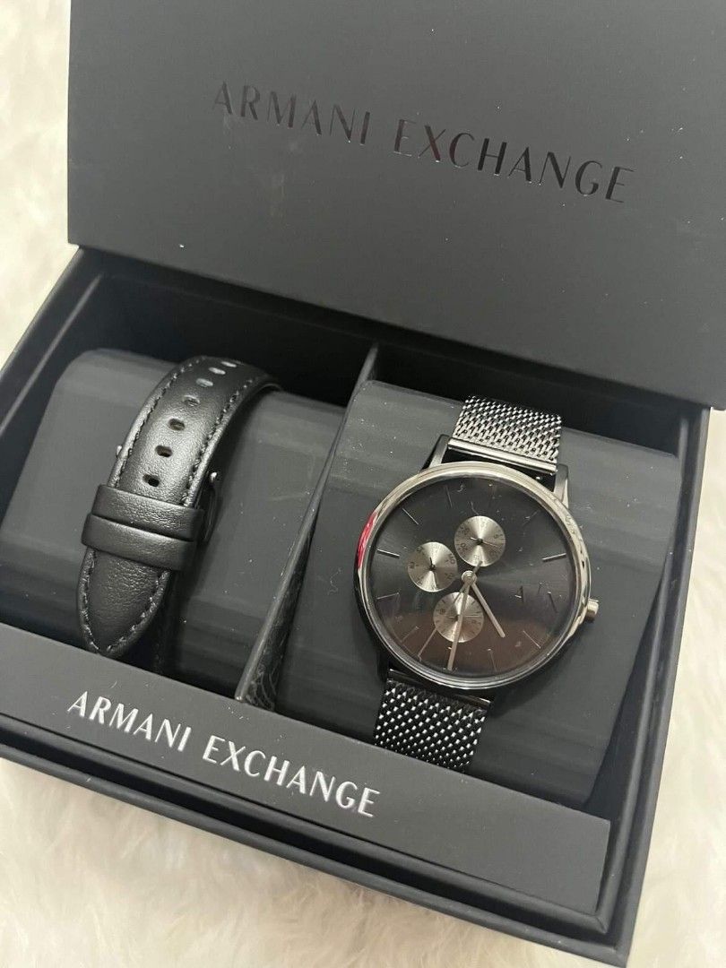 Armani Exchange Multifunction Gunmetal-Tone Stainless Steel Mesh