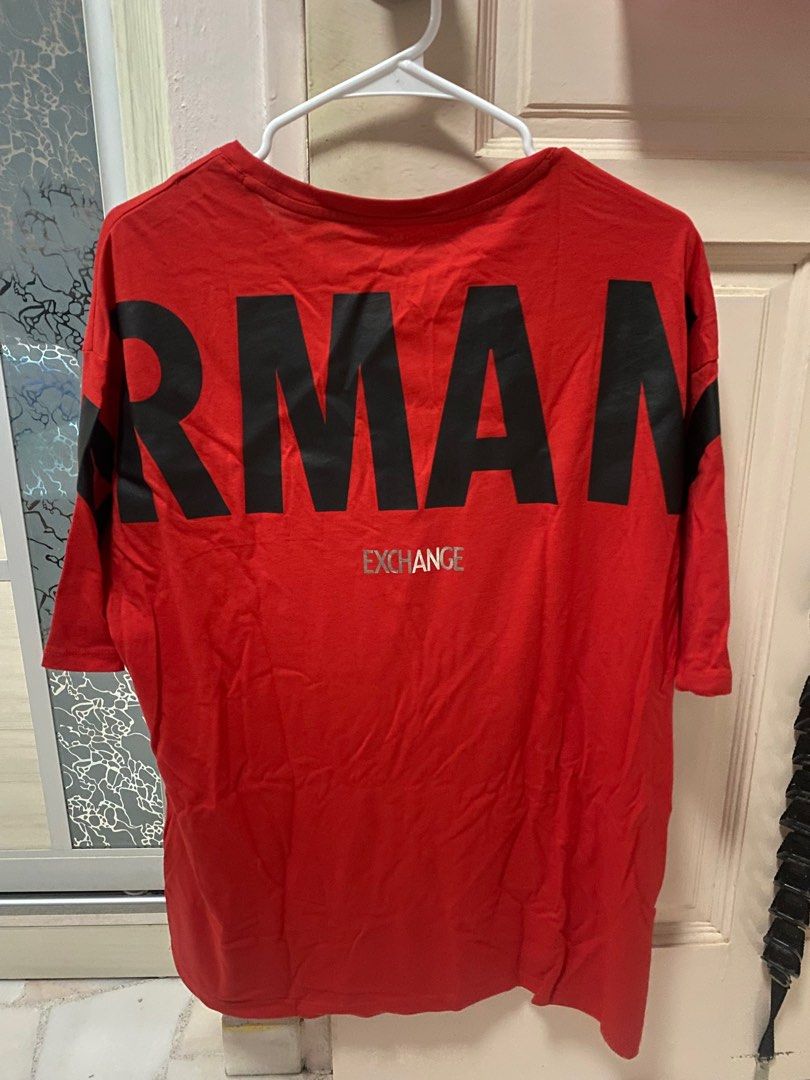 Red armani exchange shirt online