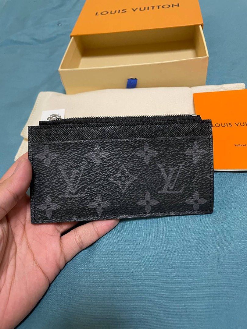 Louis Vuitton Monogram Eclipse Coin Card Holder Case Wallet M30271