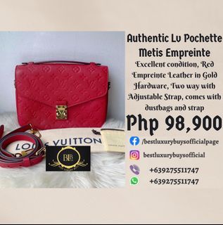M46302 Pochette Metis Monogram Empreinte Rose Trianon / Creme, Luxury, Bags  & Wallets on Carousell