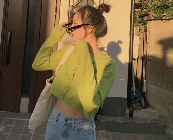 Avocado Green Sweater Women s Fashion Tops Longsleeves on Carousell
