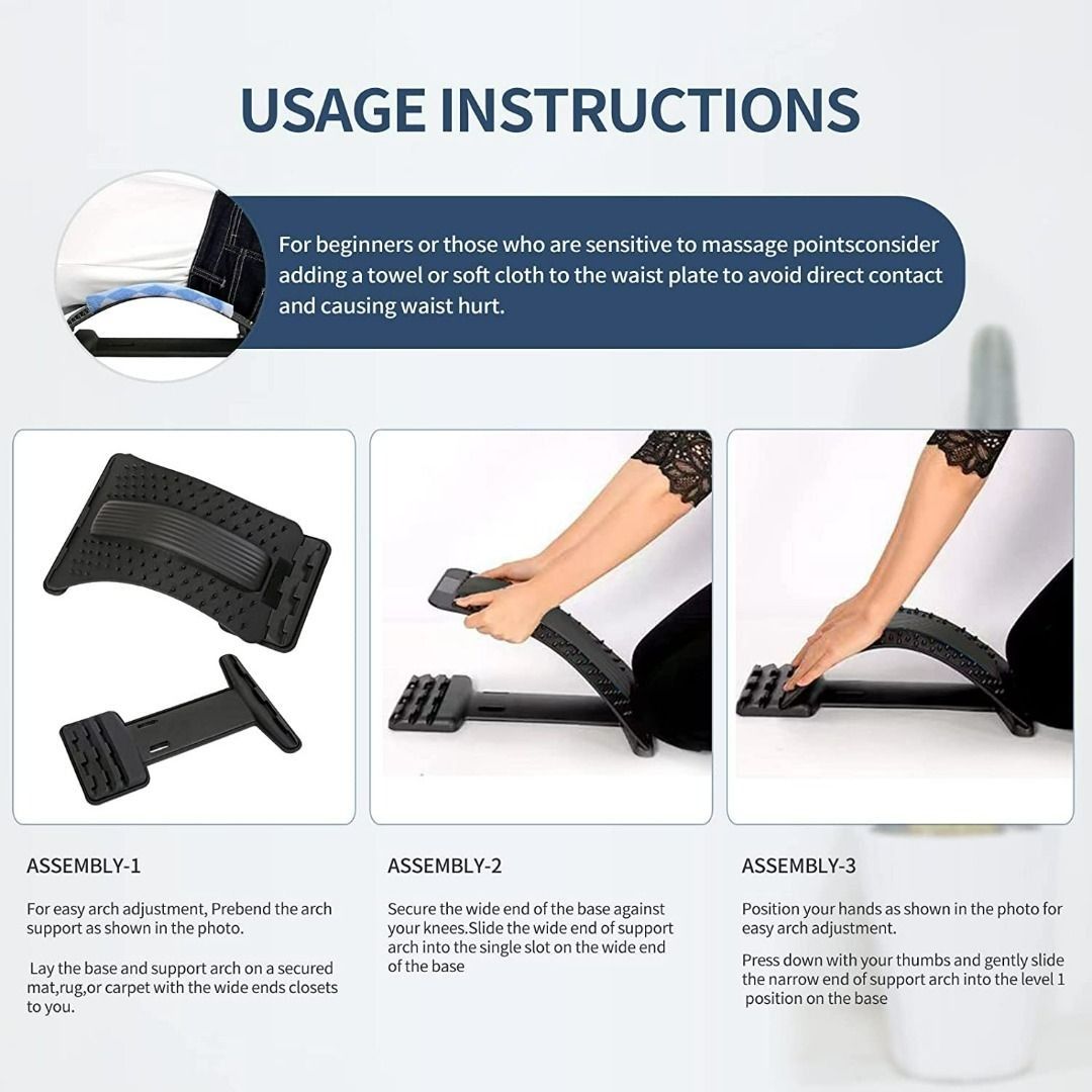 Back Stretching Device Back Massager for Bed Chair Car Multi