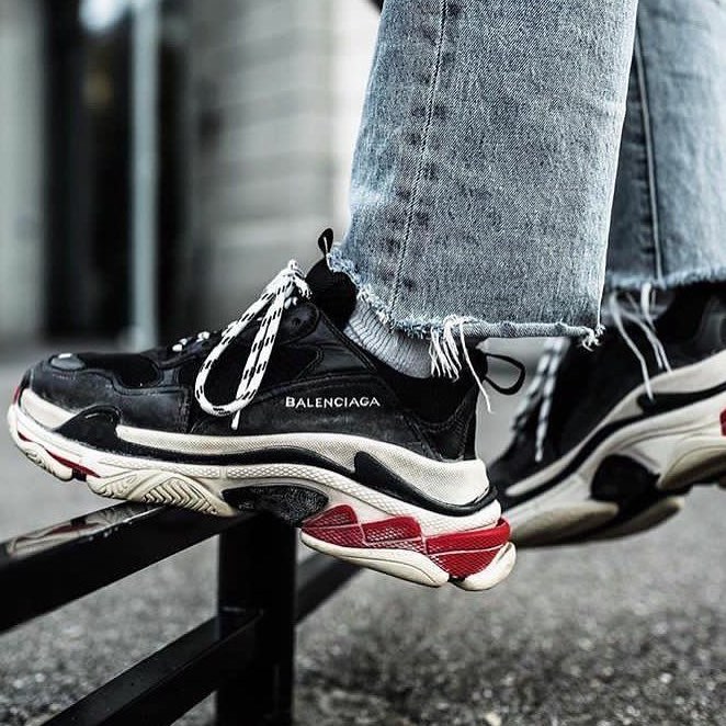 Balenciaga triple s grey on feet clearance