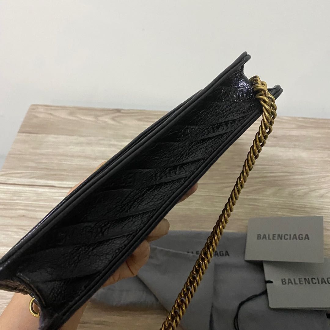 Balenciaga Wallet On Chain WOC Gold Chain BB New Logo GHW, Barang Mewah