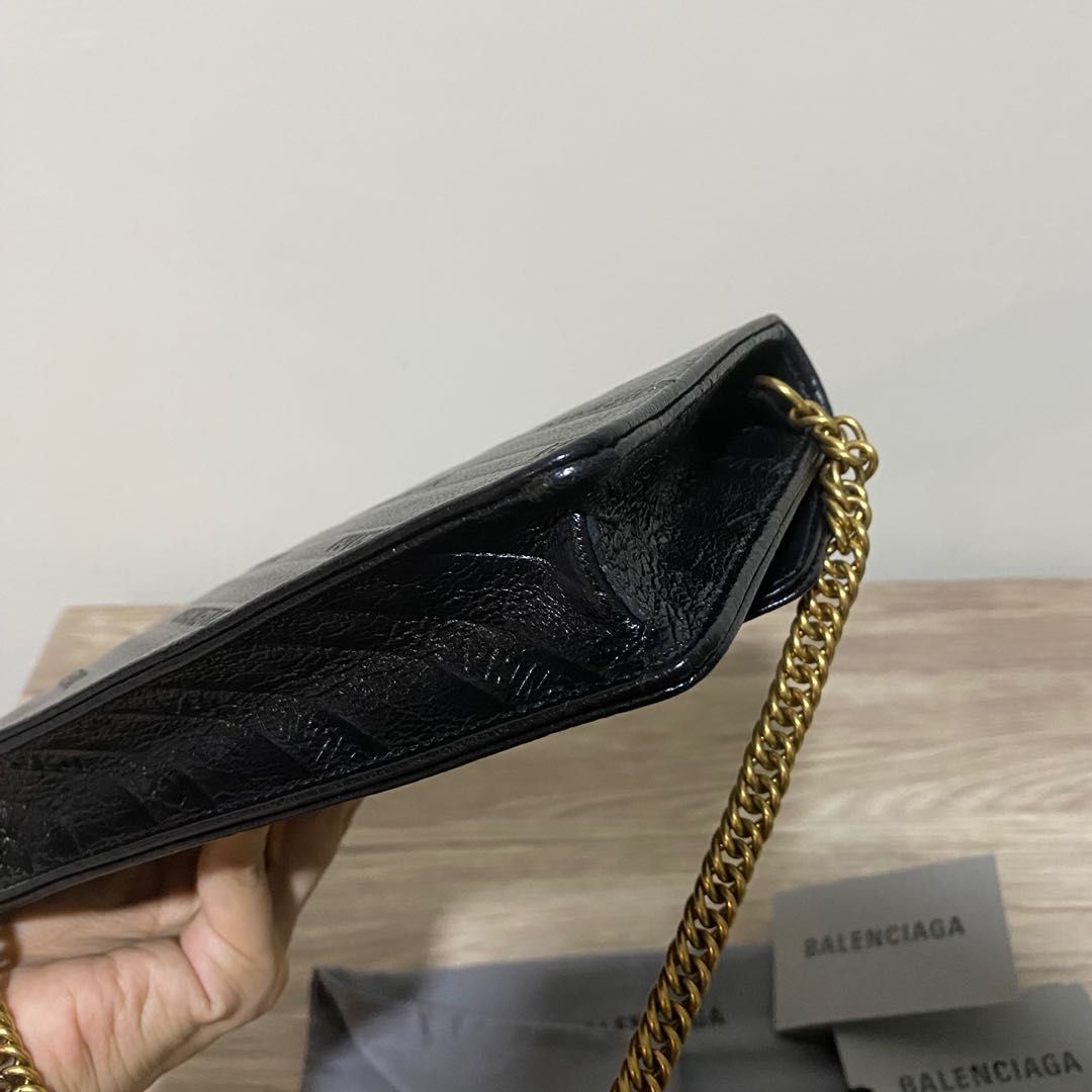 Balenciaga Wallet On Chain WOC Gold Chain BB New Logo GHW on Carousell
