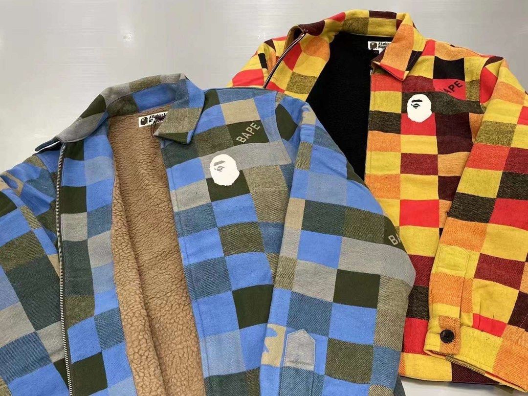 BAPE BLOCK CHECK RELAXED FIT LIGHTJACKET | camillevieraservices.com