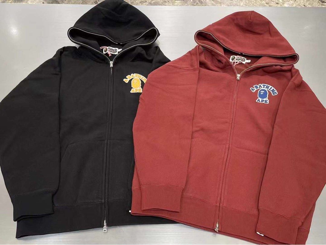 BAPE COLLEGE PATCHED OVERSIZED FULL ZIP HOODIE
