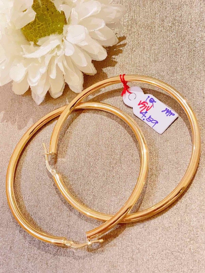 うのにもお得な k18金-BIG LOOP デザイン EARING asakusa.sub.jp