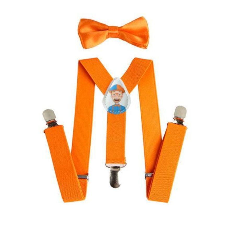 Blippi Costume Full Set bow tie suspender hat tshirt glasses, Babies ...