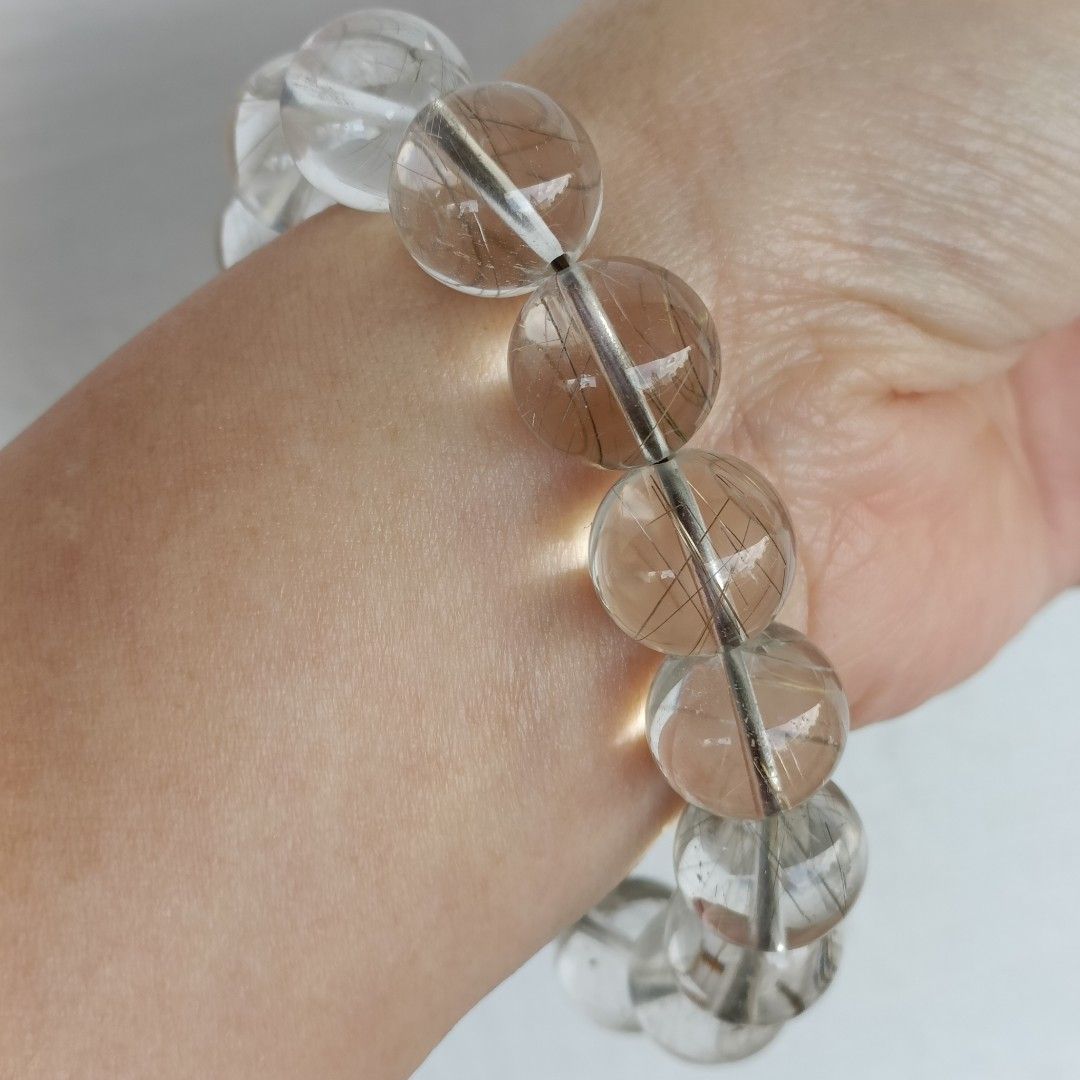 Bracelet Silver Rutilated Quartz Hobbies Toys Memorabilia Collectibles Vintage Collectibles on Carousell