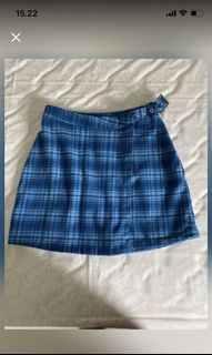 Brandy melville blue plaid skirt