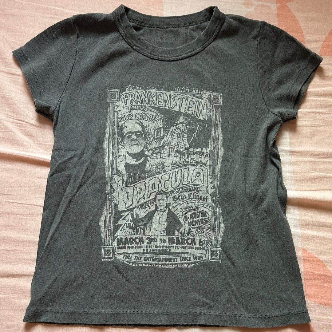 brandy melville gray frankenstein top, Women's Fashion, Tops, Shirts on