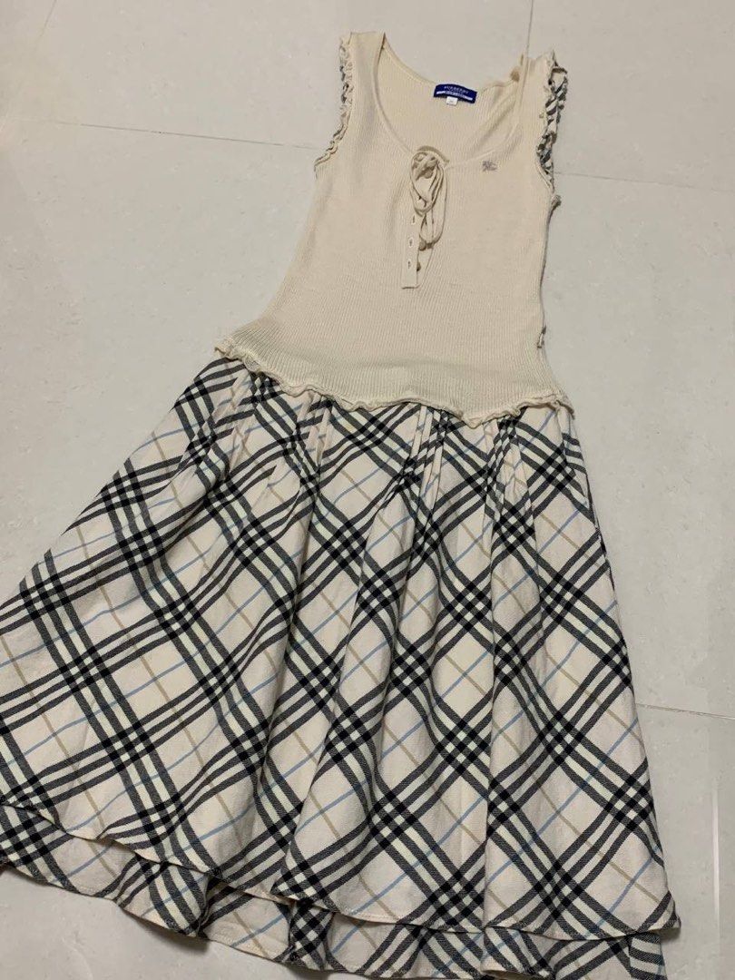 Burberry blue label tank dress nova check y2k coquette