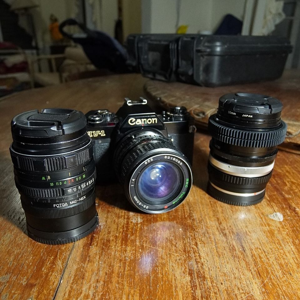 Canon AV1 with Lens, Photography, Cameras on Carousell